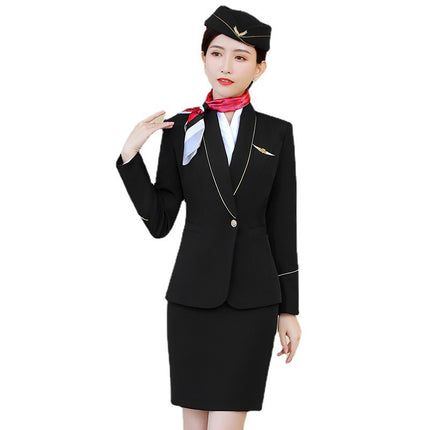 Hotel Attendant Work Clothes Front Desk Cashier Property Beauty Reception Tooling Business Suit Women's Suit Formal Suit
