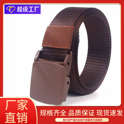 Security check nylon thin belt women and men plastic buckle outdoor sports students wholesale casual pants belt cross-border
