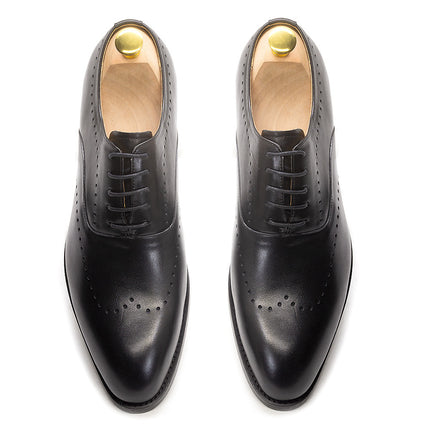 2024 Men's Shoes Spring/Summer Brogue Carved Pointed Business Handmade Gentleman Elegant Oxford Shoes Men's Large Size Shoes Men