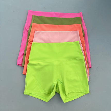 Dopamine Color Yoga Shorts Tight-Fitting High-Elastic Breathable Nude Sports Three-Point Bottoming Shorts Safety Pants