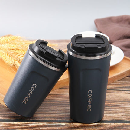 Fashionable simple double-layer vacuum stainless steel coffee cup handy cup American coffee pot portable gift pop lid cup