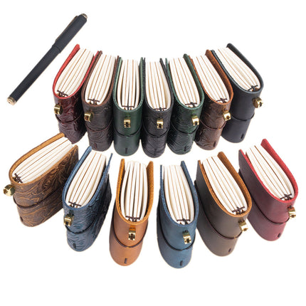 Wholesale Mini Retro Handbook New Notebook Traveler Crazy Horse Leather Portable Small Diary Customizable