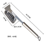 Steel handle three-head wire brush with shovel