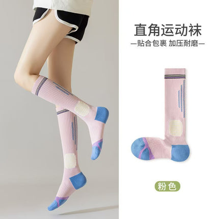 Cross-Border Sports Functional Calf Socks for Women in Summer, Special Fitness Running Skipping Rope Compression Elastic Pressure Socks Long Tube