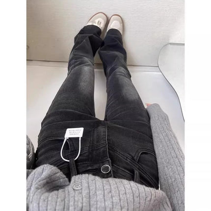 Cross-border Light Color Flared Jeans Women's Spring and Summer New High Waist Elastic Horseshoe Slim-fit Slimming Pants Mop Pants