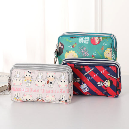 Mobile phone coin purse hand-held mini canvas bag women's bag Oxford cloth cartoon fabric bag wholesale