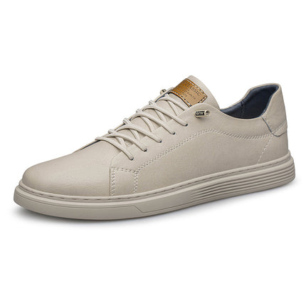 Two-layer Cowhide Men's Shoes All-match Men's Soft-soled Leather Casual Leather Shoes Sneakers Men's Slip-on plus size Summer Breathable