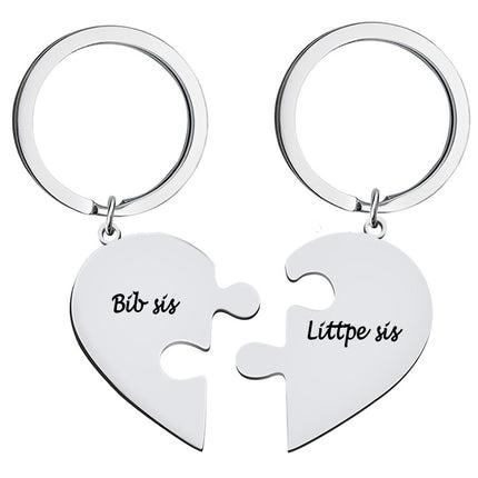 Cross-Border Family Interlocking Necklace Keychain with Engraving Option, Pendant for Couples, Friends, Roommates, Set of Jewelry Gifts