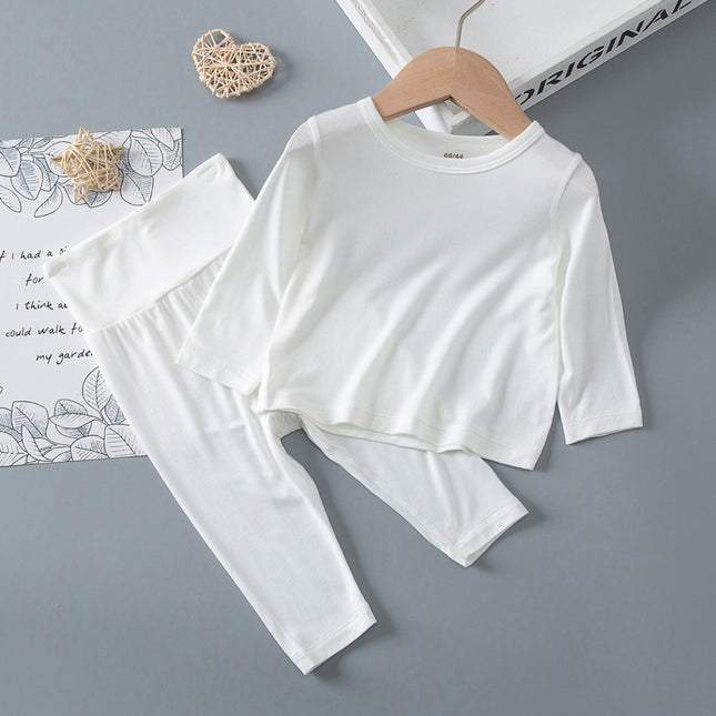 Category a Modal Infant Home Clothing Set High Waist Belly Protection Baby Long Sleeve Pajamas Air Conditioning Clothes Autumn Clothes Autumn Pants