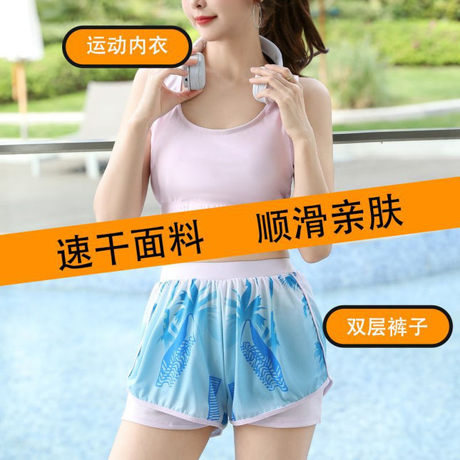 Swimwear Women's Split Conservative Seaside Vacation Three-piece Set 2025 New Flesh Covering Slimming Slight Fat Girl's Swimwear 200