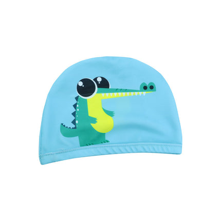 Cartoon Children's Swimming Cap Printed Cute Fashionable Cloth Cap for Boys and Girls Comfortable Non-Stretching Swimming Cap Cloth Cap Quick-Drying
