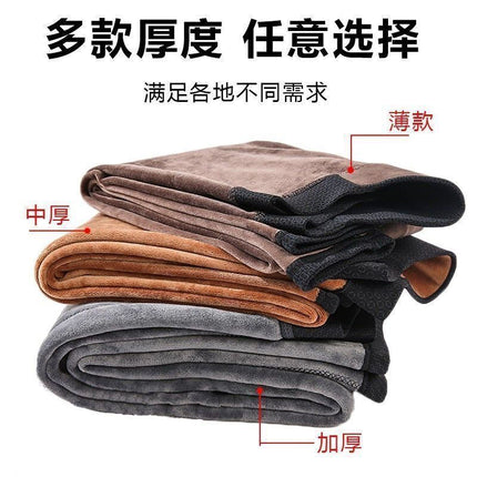 [Authentic] Warm Pants, Medium Thick, Thickeneded and Velvet, High Waist, Slim Cotton Pants, Plus Fat and Large Glossy Cotton Pants for Men