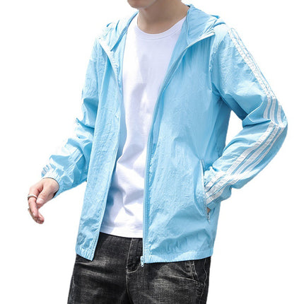 Thin Ice Silk Summer Men's Sunscreen Clothing Quick-drying Sunscreen Clothing Men's and Women's Riding Fishing Jacket Skin Windbreaker for Hair