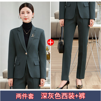 brown Suit suit Women's Spring and Autumn Professional 2024 New Temperament Goddess Fan Suit Coat Manager Work Clothes Autumn