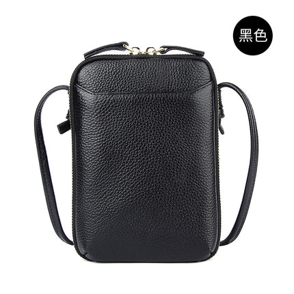 2023 new niche design simple genuine leather women's bag shoulder crossbody small bag mobile phone bag mini foreign trade bag for women