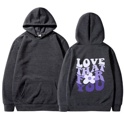 2024 Export Popular Sweatshirt Spring and Autum Men's and Women's Hooded Sweatshirt Flower Print Casual Hoodie Independent Station