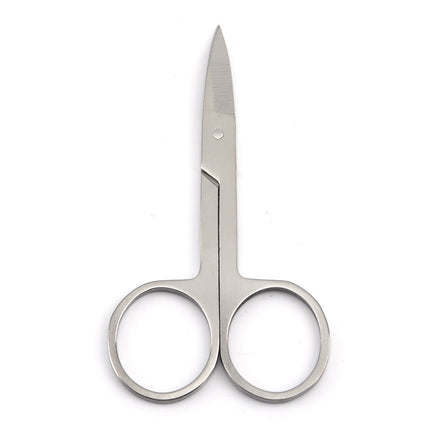 Spot Wholesale Stainless Steel Eyebrow Trimming Scissors Eyebrow Trimming Scissors Beauty Special a Scissors Beard Scissors Round Head Nose Hair Scissors