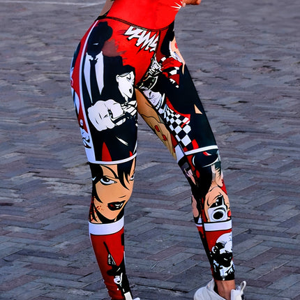 Stretchy High Waist Fitness Yoga Leggings - Fashion Print