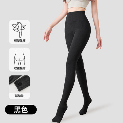 Cotton Vertical Striped Leggings Spring and Autumn Style Women's Thin Pantyhose with Fleece Thickened Winter Pantyhose