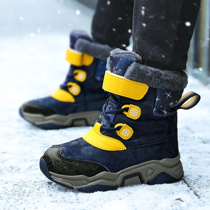Children's Snow Boots, Winter Popular Anti-Slip and Cold-Proof High-Top Long Snow Boots, Cotton Boots for Middle-Aged and Older Boys and Girls Wholesale