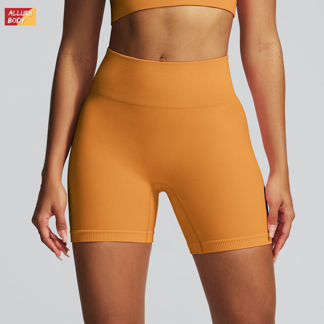 Cross-Border European and American Seamless Butt-Lifting Yoga Pants, High-Waisted Tight Fitness Pants, Quick-Drying Running Sports Yoga Shorts for Outer Wear