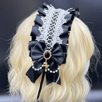 Lolita Hair Band Headwear Lolita Gothic Dark Collection Cross with Angel Handle Sweet Hair Accessories