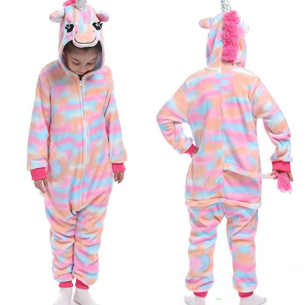 Mixed Batch Adult Children's Autumn and Winter Siaman Pajamas Tianma Unicorn Cartoon Cute Siaman Outer Wear Home Clothes