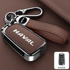 [haval d model trunk + horn button] double-sided leather pebbled brown + a04 rope + rope buckle