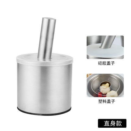 304 stainless steel garlic masher round grinding pot mortar mold stone mortar masher with lid mortar Masher