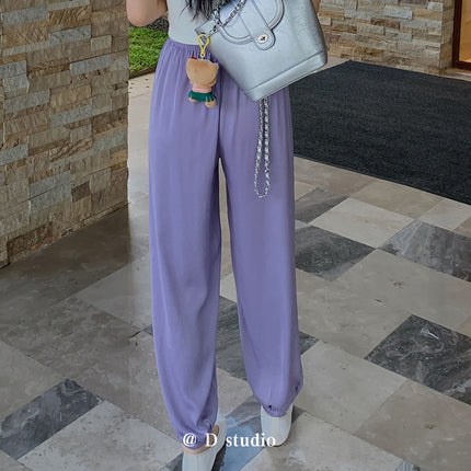 Du Xiaozhai Summer Fairy Cool Pants Women's Bloomers Sun Protection Pants High Waist Anti-Mosquito Pants Women's Casual Pants Home Pants