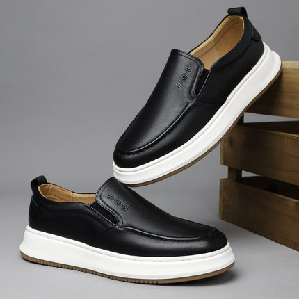 Lazy Shoes 2025 Summer New Men's Breathable Slip-On Loafers Versatile Genuine Leather Lightweight Soft Sole Men's Shoes