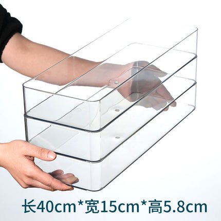 Simple Storage Box Transparent Acrylic Narrow Long Rectangular Mirror Cabinet Cosmetic Stationery Pen Kitchen Chopsticks Box