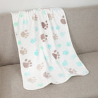 60*40cm / Creamy-white big dog paw blanket