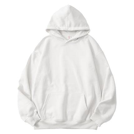 2025 Autumn/Winter 1334 Style Loose Casual 350g Fleece Solid Color Fleece-Lined Thick Pullover Hoodie
