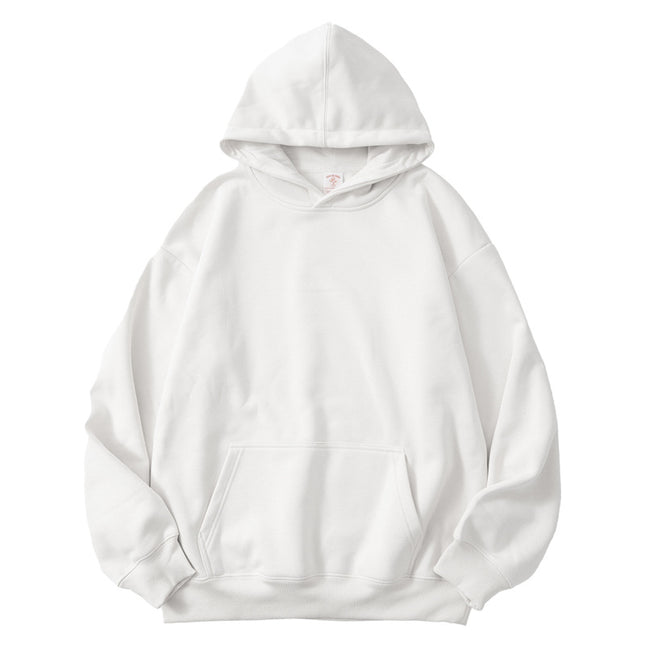 2025 Autumn/Winter 1334 Style Loose Casual 350g Fleece Solid Color Fleece-Lined Thick Pullover Hoodie
