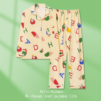 Factory Foreign Trade Pajamas Women's Spring and Autumn High-end Fresh Green Cardigan Long-sleeved Women's Casual Winter Home Clothes suit