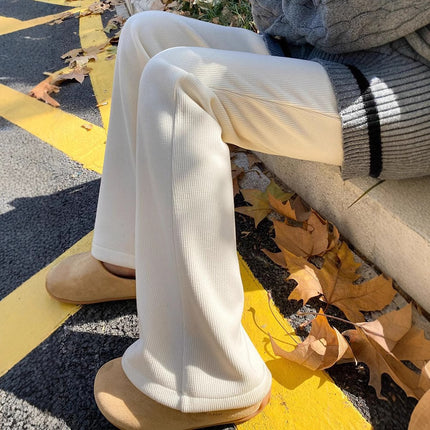 Corduroy Micro-pants Women's 2024 Autumn and Winter fleece-lined Thickened Casual All-match High Waist Slimming Micro-pants