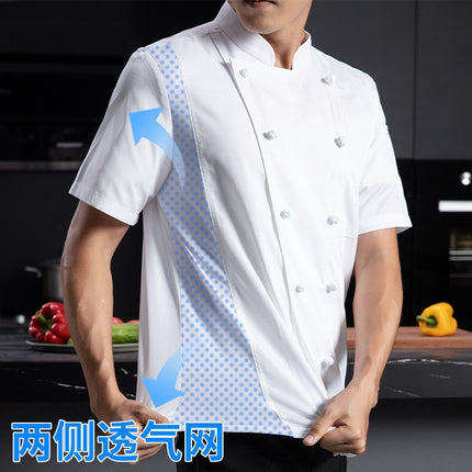 Pure cotton high-end chef overalls autumn and winter long sleeve men's and women's western restaurant catering chef kitchen comfortable and breathable