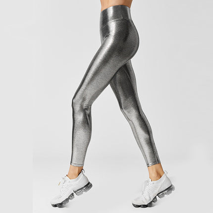 Ebay Amazon Cross-Border Yoga Pants New High-Waisted European Station Gold-Stamped Solid Color Casual Pants Pencil Pants Leggings