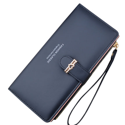 New Wallet Women's Long Multi-Card Holder Zipper Buckle Wallet Fashionable Simple Soft Wallet Change Clutch Bag