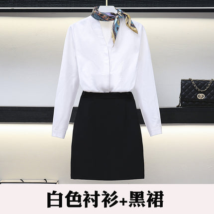 High-end professional dress winter long sleeve civil servant interview formal dress women beauty salon jewelry overalls professional temperament