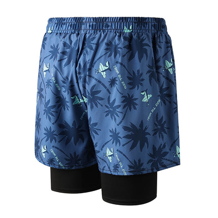 Anti-Embarrassment Men's Swimming Trunks Set Sun Protection Boys Swimming Equipment Swimming Trunks Loose Large Size Beach Trunks Swimming Trunks