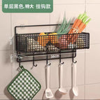 Black extra large hook storage basket-with stickers * 2 pieces