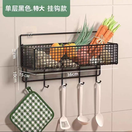 Bathroom bathroom shelf kitchen living room dormitory wall hanging punch-free storage rack storage rack hanging basket nail-free