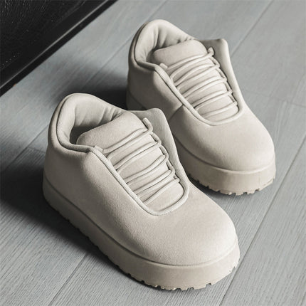 2025 New Fashion Ins Bread Shoes Spring Warm Casual Sports Men's Shoes Niche Big Head Low-top Board Shoes for Men