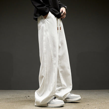 Vintage Men's Jeans Spring Autumn Washed Wide-Leg Pants Casual Long Pants American High Street Men's Pants