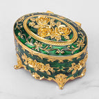 Jewelry box oval rose gold green