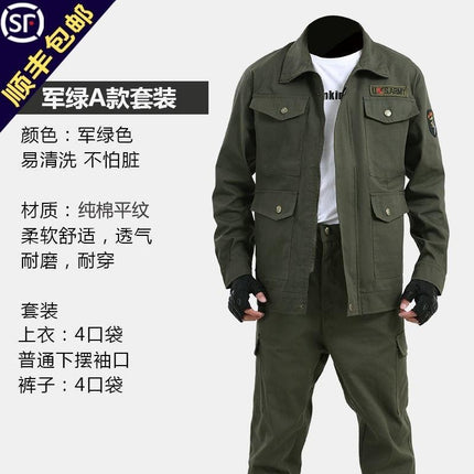 Wear-resistant work clothes suit men's autumn and winter thickened one-piece suit welding clothes anti-scald welder clothes spring and autumn labor protection clothes worker