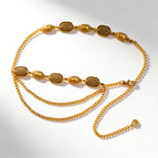 Gold double chain waist chain