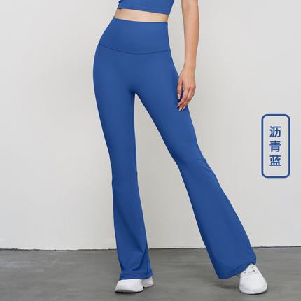 Huanpan Trumpet Yoga Pants, Lightweight High-Waisted Tummy Control Dance Sports Fitness Women's Pants, Tight Yoga Pants, Flared Pants